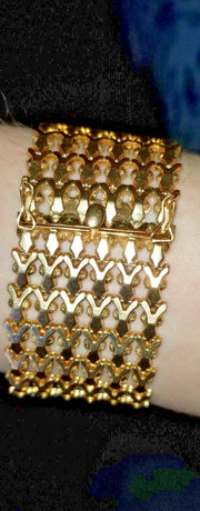 Mid-Century Italian 18k Solid Gold Bracelet Fabbrica Oreficeria Biffi Signed 3VI