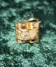 Rare Antique 14k Solid Gold Hand Carved Earrings - handcrafted unique design