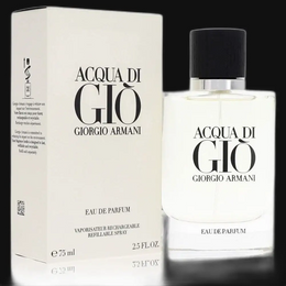 Acqua Di Gio by Giorgio Armani Cologne for Men 2.5 oz Eau De Parfum Spray (Refillable)