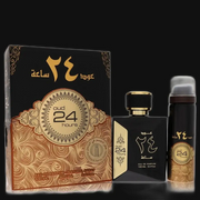 Ard Al Zaafaran Oud 24 Hours + 1.7oz Perfumed by Al Zaafaran (Unisex) 3.4 oz Eau De Parfum Spray + 1.7oz Perfumed Spray